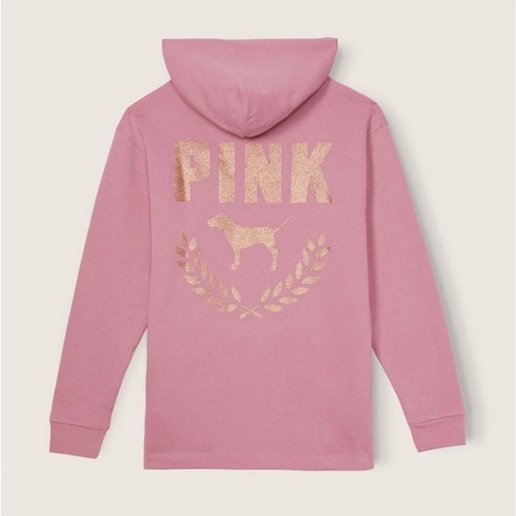 Victoria’s Secret PINK Lounge Campus Open Hem Hoodie & Fleece Joggers, Large - Picture 4 of 12